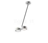 Occhio Sento Soffitto Doppio 60 Up D Plafonnier LED 2 foyers tête blanc brillant/corps chrome brillant/cache-piton blanc brillant - 3.000 K Ce luminaire comporte des modules à LED prémontés de classes
