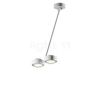 Occhio Sento Soffitto Doppio 60 Up D Plafonnier LED 2 foyers tête blanc mat/corps blanc mat/cache-piton blanc mat - 3.000 K Ce luminaire comporte des modules à LED prémontés de classes énergétiques A 