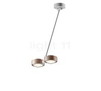 Occhio Sento Soffitto Doppio 60 Up D Plafonnier LED 2 foyers tête doré mat/corps blanc mat/cache-piton blanc mat - 2.700 K Ce luminaire comporte des modules à LED prémontés de classes énergétiques A A