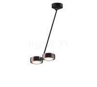 Occhio Sento Soffitto Doppio 60 Up D Plafonnier LED 2 foyers tête phantom/corps noir mat/cache-piton noir mat - 2.700 K Ce luminaire comporte des modules à LED prémontés de classes énergétiques A