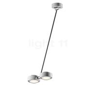 Occhio Sento Soffitto Doppio 80 Up D Plafonnier LED 2 foyers tête blanc brillant/corps chrome brillant/cache-piton blanc brillant - 3.000 K Ce luminaire comporte des modules à LED prémontés de classes