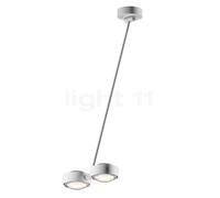 Occhio Sento Soffitto Doppio 80 Up D Plafonnier LED 2 foyers tête blanche mate/corps blanc mat/cache-piton blanc mat - 3.000 K Ce luminaire comporte des modules à LED prémontés de classes énergétiques