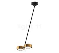 Occhio Sento Soffitto Doppio 80 Up D Plafonnier LED 2 foyers tête bronze/corps noir mat/cache-piton noir mat - 2.700 K - Occhio Air Ce luminaire comporte des modules à LED prémontés de classes énergét
