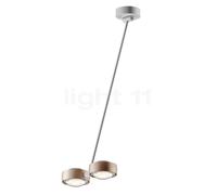 Occhio Sento Soffitto Doppio 80 Up D Plafonnier LED 2 foyers tête doré mat/corps blanc mat/cache-piton blanc mat - 3.000 K - Occhio Air Ce luminaire comporte des modules à LED prémontés de classes éne