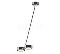 Occhio Sento Soffitto Doppio 80 Up E Plafonnier LED 2 foyers tête chrome brillant/corps chrome brillant/cache-piton chrome brillant - 2.700 K - Occhio Air Ce luminaire comporte des modules à LED prémo