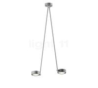 Occhio Sento Soffitto Due 100 Up E Plafonnier LED 2 foyers tête chrome mat/corps chrome mat/cache-piton chrome mat - 2.700 K - Occhio Air Ce luminaire comporte des modules à LED prémontés de classes é