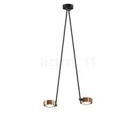 Occhio Sento Soffitto Due 100 Up E Plafonnier LED 2 foyers tête or rose/corps noir mat/cache-piton noir mat - 2.700 K Ce luminaire comporte des modules à LED prémontés de classes énergétiques A A