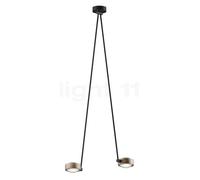Occhio Sento Soffitto Due 125 Up D Plafonnier LED 2 foyers tête doré mat/corps noir mat/cache-piton noir mat - 3.000 K Ce luminaire comporte des modules à LED prémontés de classes énergétiques A