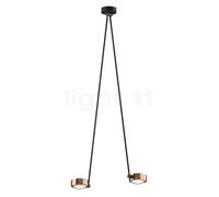 Occhio Sento Soffitto Due 125 Up D Plafonnier LED 2 foyers tête or rose/corps noir mat/cache-piton noir mat - 2.700 K Ce luminaire comporte des modules à LED prémontés de classes énergétiques A A