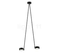 Occhio Sento Soffitto Due 125 Up E Plafonnier LED 2 foyers tête black phantom/corps noir mat/cache-piton noir mat - 2.700 K Ce luminaire comporte des modules à LED prémontés de classes énergétiques A 