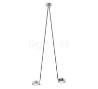 Occhio Sento Soffitto Due 125 Up E Plafonnier LED 2 foyers tête blanc brillant/corps chrome brillant/cache-piton blanc brillant - 3.000 K Ce luminaire comporte des modules à LED prémontés de classes é