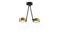 Occhio Sento Soffitto Due 30 Up D Plafonnier LED 2 foyers tête bronze/corps noir mat/cache-piton noir mat - 3.000 K - Occhio Air Ce luminaire comporte des modules à LED prémontés de classes énergétiqu