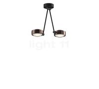 Occhio Sento Soffitto Due 30 Up D Plafonnier LED 2 foyers tête phantom/corps noir mat/cache-piton noir mat - 2.700 K - Occhio Air Ce luminaire comporte des modules à LED prémontés de classes énergétiq