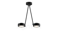 Occhio Sento Soffitto Due 40 Up D Plafonnier LED 2 foyers tête black phantom/corps noir mat/cache-piton noir mat - 3.000 K - Occhio Air Ce luminaire comporte des modules à LED prémontés de classes éne