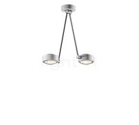 Occhio Sento Soffitto Due 40 Up D Plafonnier LED 2 foyers tête blanc brillant/corps chrome brillant/cache-piton blanc brillant - 2.700 K - Occhio Air Ce luminaire comporte des modules à LED prémontés 