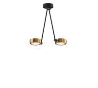 Occhio Sento Soffitto Due 40 Up E Plafonnier LED 2 foyers tête bronze/corps noir mat/cache-piton noir mat - 3.000 K Ce luminaire comporte des modules à LED prémontés de classes énergétiques A