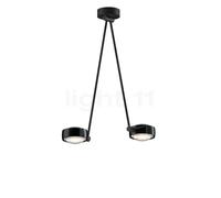 Occhio Sento Soffitto Due 60 Up D Plafonnier LED 2 foyers tête black phantom/corps noir mat/cache-piton noir mat - 2.700 K - Occhio Air Ce luminaire comporte des modules à LED prémontés de classes éne