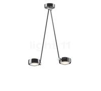 Occhio Sento Soffitto Due 60 Up D Plafonnier LED 2 foyers tête chrome brillant/corps chrome brillant/cache-piton chrome brillant - 3.000 K Ce luminaire comporte des modules à LED prémontés de classes 