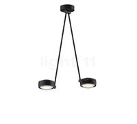 Occhio Sento Soffitto Due 60 Up D Plafonnier LED 2 foyers tête noir mat/corps noir mat/cache-piton noir mat - 3.000 K - Occhio Air Ce luminaire comporte des modules à LED prémontés de classes énergéti