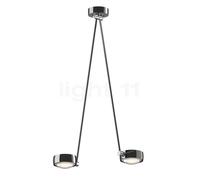 Occhio Sento Soffitto Due 80 Up E Plafonnier LED 2 foyers tête chrome brillant/corps chrome brillant/cache-piton chrome brillant - 2.700 K - Occhio Air Ce luminaire comporte des modules à LED prémonté