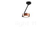 Occhio Sento Soffitto Singolo 30 Up D Plafonnier LED tête or rose/corps noir mat/cache-piton noir mat - 3.000 K - Occhio Air Ce luminaire comporte des modules à LED prémontés de classes énergétiques A