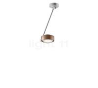 Occhio Sento Soffitto Singolo 40 Up D Plafonnier LED tête dorée mate/corps blanc mat/cache-piton blanc mat - 3.000 K - Occhio Air Ce luminaire comporte des modules à LED prémontés de classes énergétiq