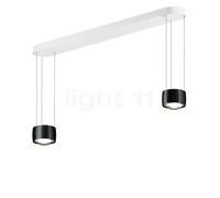 Occhio Sento Sospeso Due Var D Suspension LED 2 foyers tête black phantom/cache-piton blanc mat - 2.700 K