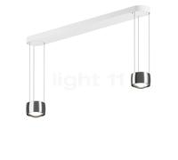 Occhio Sento Sospeso Due Var D Suspension LED 2 foyers tête chrome brillant/cache-piton blanc mat - 2.700 K
