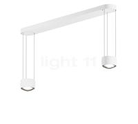 Occhio Sento Sospeso Due Var E Suspension LED 2 foyers tête blanche mate/cache-piton blanc mat - 2.700 K