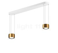Occhio Sento Sospeso Due Var E Suspension LED 2 foyers tête bronze/cache-piton blanc mat - 2.700 K