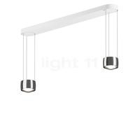 Occhio Sento Sospeso Due Var E Suspension LED 2 foyers tête chrome brillant/cache-piton blanc mat - 2.700 K - Occhio Air