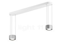 Occhio Sento Sospeso Due Var E Suspension LED 2 foyers tête chrome mat/cache-piton blanc mat - 2.700 K - Occhio Air