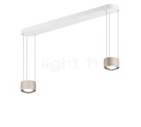 Occhio Sento Sospeso Due Var E Suspension LED 2 foyers tête dorée mate/cache-piton blanc mat - 2.700 K