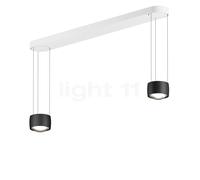 Occhio Sento Sospeso Due Var E Suspension LED 2 foyers tête noir mat/cache-piton blanc mat - 2.700 K - Occhio Air
