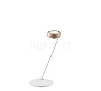 Occhio Sento Tavolo 60 D Lampe de table LED à gauche tête dorée mate/corps blanc mat - 3.000 K - Occhio Air Ce luminaire comporte des modules à LED prémontés de classes énergétiques A A