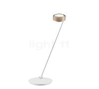 Occhio Sento Tavolo 80 D Lampe de table LED à gauche tête doré mat/corps blanc mat - 3.000 K Ce luminaire comporte des modules à LED prémontés de classes énergétiques A A