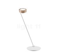 Occhio Sento Tavolo 80 E Lampe de table LED à droite tête doré mat/corps blanc mat - 3.000 K Ce luminaire comporte des modules à LED prémontés de classes énergétiques A A
