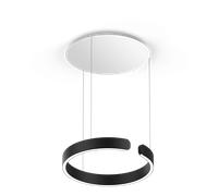 Occhio Mito Sospeso 40 Fix Up Table Suspension LED, tête noir mat/cache-piton blanc mat - Occhio Air Ce luminaire comporte des modules à LED prémontés de classes énergétiques A A++, A+, A
