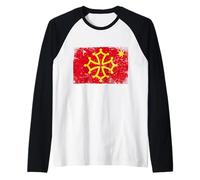 Occitanie Drapeau Vintage Idée-cadeau Homme Femme Occitània Manche Raglan