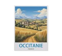 Occitanie France Vintage Travel Poster，Puzzle 1000 Pièces, Convient pour Adultes Et Enfants Puzzle À Partir De 8 Ans ， Jeu D'adresse pour La Famille（50x70cm）-AS22
