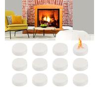 OCCOUMR Lot de 12 éponges en céramique pour cheminée au bioéthanol - Pour cheminée au bioéthanol - Laine en céramique pour intérieur en gel - Longue durée de combustion - 8,6 x 8,6 x 2,8 cm