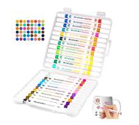 OCCOUMR Lot de 24 feutres de peinture pour porcelaine avec double pointe en 48 couleurs, marqueurs acryliques pour pierres, marqueurs acryliques, résistants à l'eau, adaptés au lave-vaisselle, pour