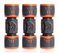 OCCOUMR Lot de 3 raccords avec valve de régulation, raccord de tuyau d'arrosage avec valve de régulation Gardena avec robinet d'arrêt pour une régulation continue et une fermeture du débit d'eau