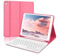 Occtingkind Coque Clavier pour iPad 6e/5e Génération 9.7 Pouces, AZERTY Français Housse Clavier Bluetooth Magnétique Détachable avec Porte Crayon pour iPad 2018/2017 9.7", Air 2/1, Pro 9.7 2016, Rouge