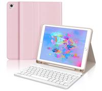 Occtingkind Coque Clavier pour iPad 6e/5e Génération 9.7 Pouces, AZERTY Français Housse Clavier Bluetooth Magnétique Détachable avec Porte Crayon pour iPad 2018/2017 9.7", Air 2/1, Pro 9.7 2016, Rose