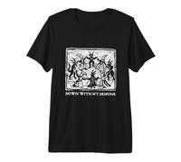 Occult Down with My Demons Gothic Horror Punk Witch Moon T-Shirt Haut de Gamme
