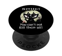 Occult Moon Rose Chat Souriant You Can't Kill Them Witch Gothic PopSockets PopGrip Adhésif