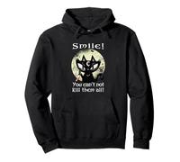Occult Moon Rose Chat Souriant You Can't Kill Them Witch Gothic Sweat à Capuche