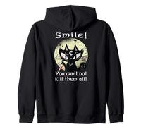 Occult Moon Rose Chat Souriant You Can't Kill Them Witch Gothic Sweat à Capuche