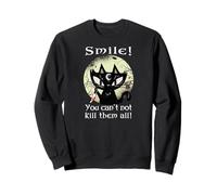 Occult Moon Rose Chat Souriant You Can't Kill Them Witch Gothic Sweatshirt